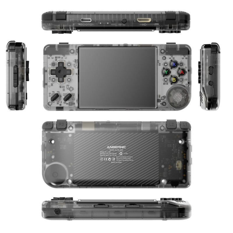 Anbernic RG 28XX Retro Handheld Game Console - Transparent Black