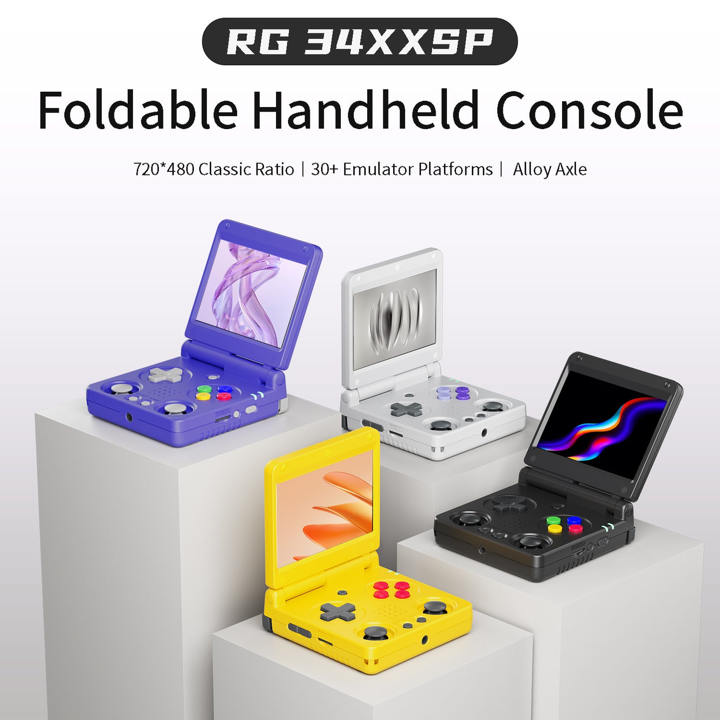 Anbernic RG 34XXSP Foldable Retro Handheld Game Console - Foldable Handheld Console