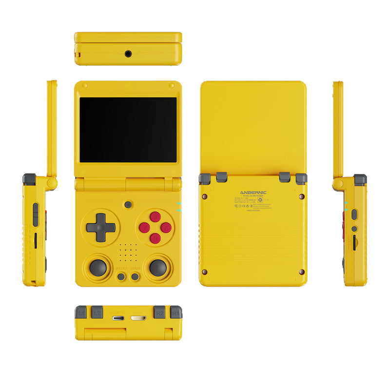 Anbernic RG 34XXSP Foldable Retro Handheld Game Console - Yellow