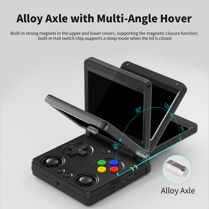 Anbernic RG 34XXSP Foldable Retro Handheld Game Console - Alloy Axle with Multi-Angle Hover