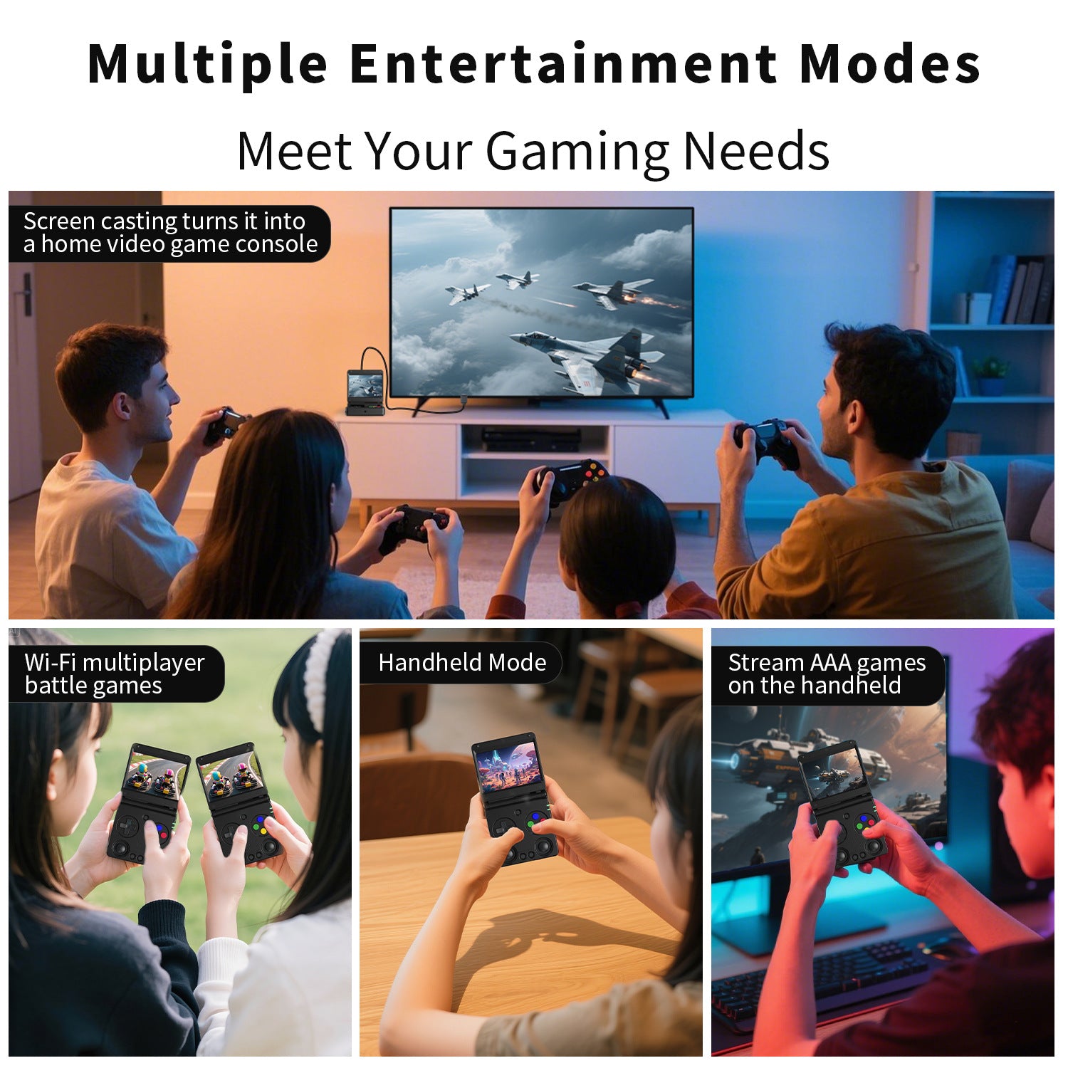 Anbernic RG 34XXSP Foldable Retro Handheld Game Console - Multiple Entertainment Modes