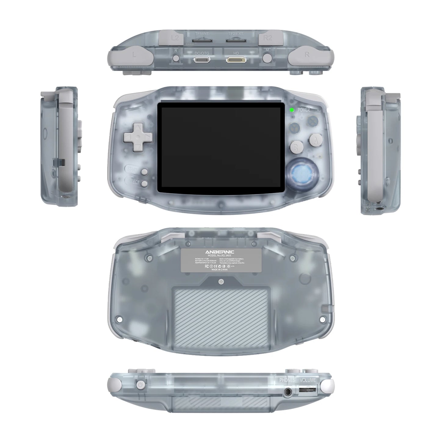 Anbernic RG 34XX Retro Handheld Gaming Console - Glacier