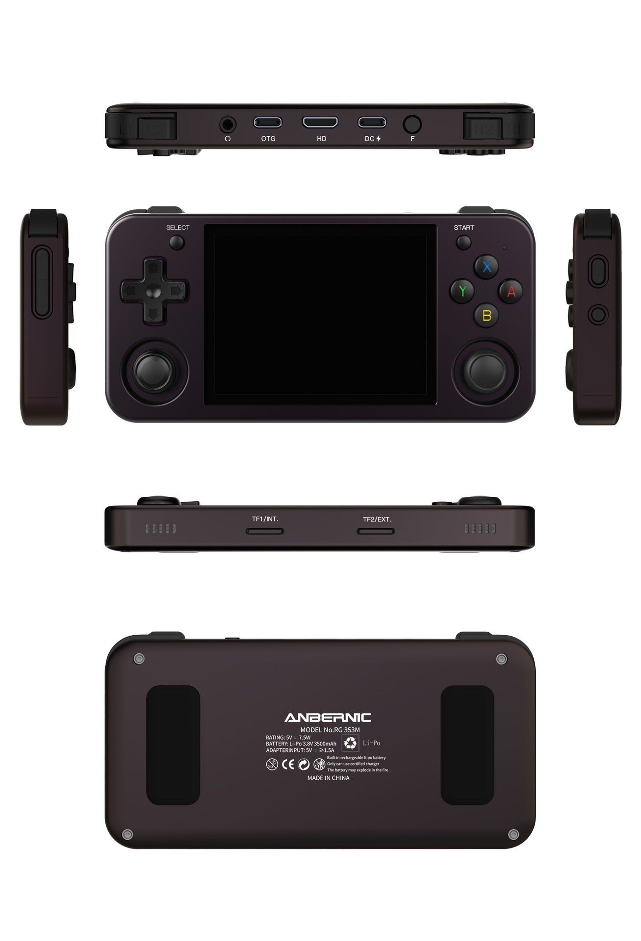 Anbernic RG 353M Retro Handheld Gaming Console - Deep Purple