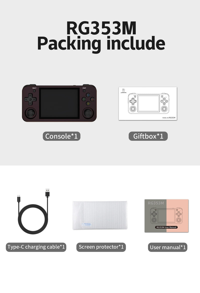 Anbernic RG 353M Retro Handheld Gaming Console - Packing List