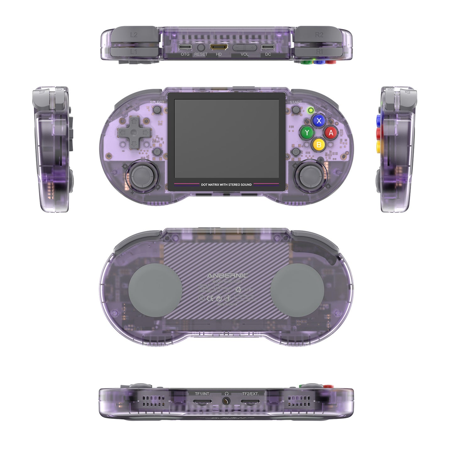 Anbernic RG 353PS Retro Handheld Game Console - Transparent Purple