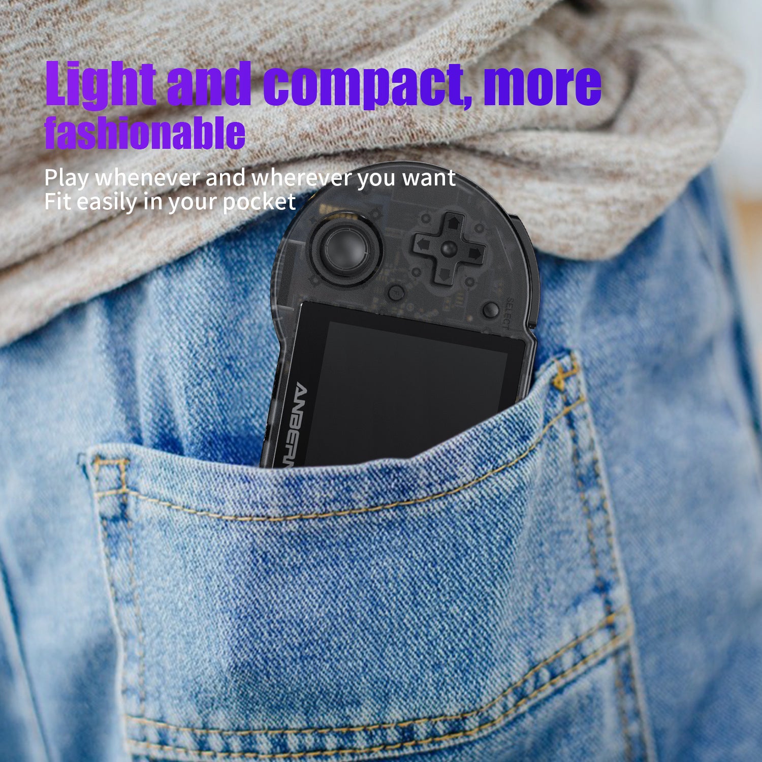 Anbernic RG 353P Retro Handheld Game Console - Light and compact, easy to carry