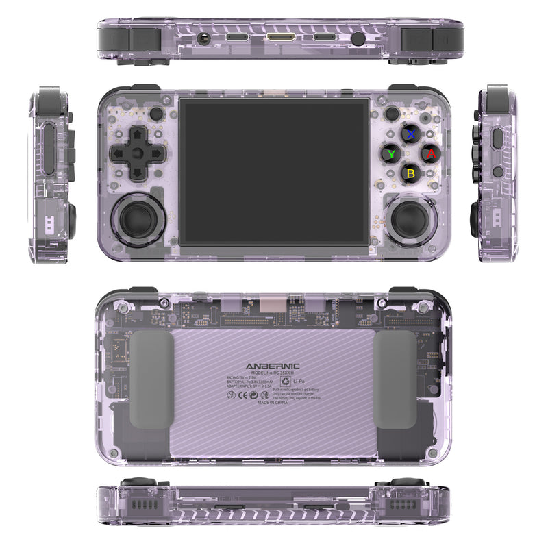 Anbernic RG 35XXH Retro Handheld Game Console - Transparent Purple