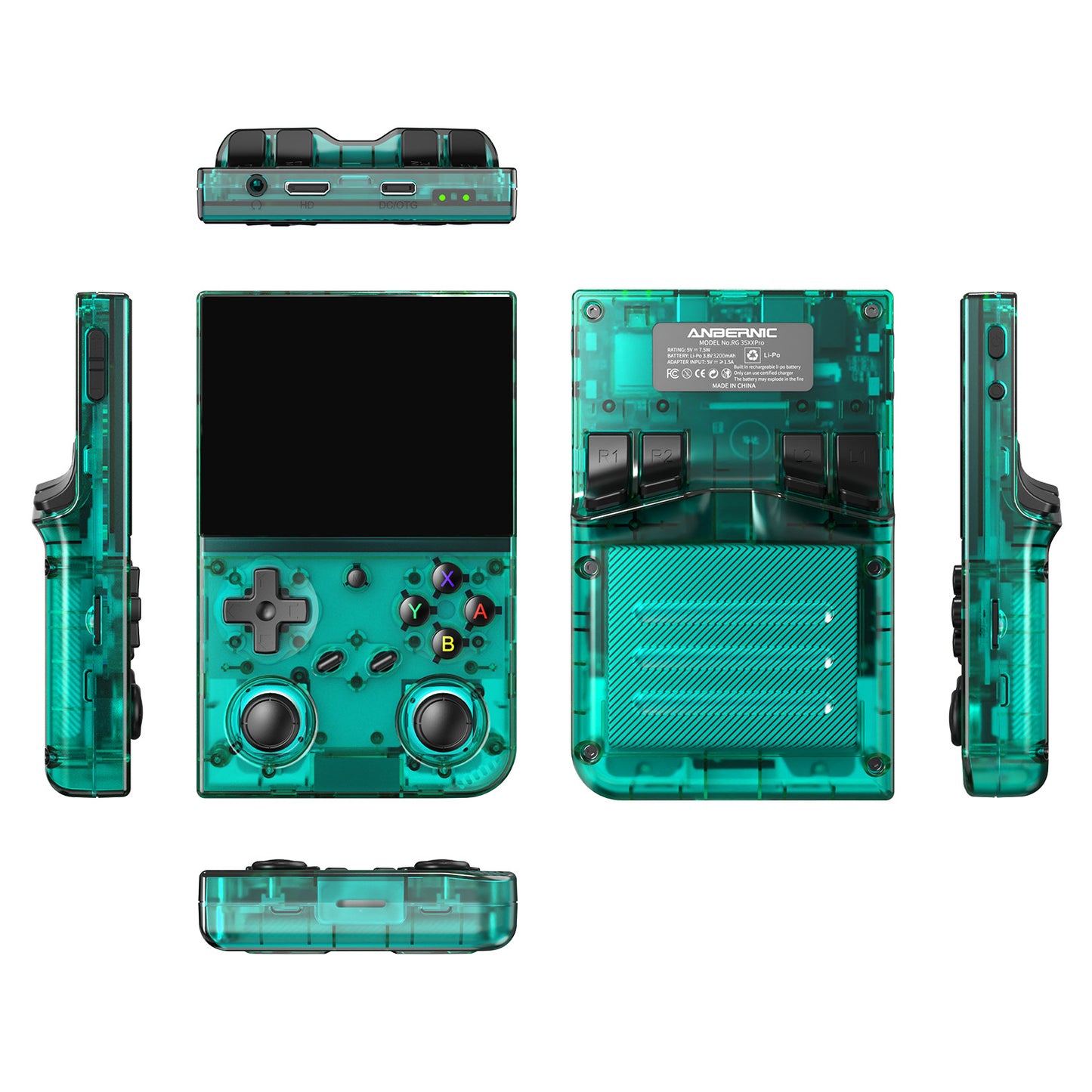 Anbernic RG 35XXPro Retro Handheld Game Console - Transparent Teal
