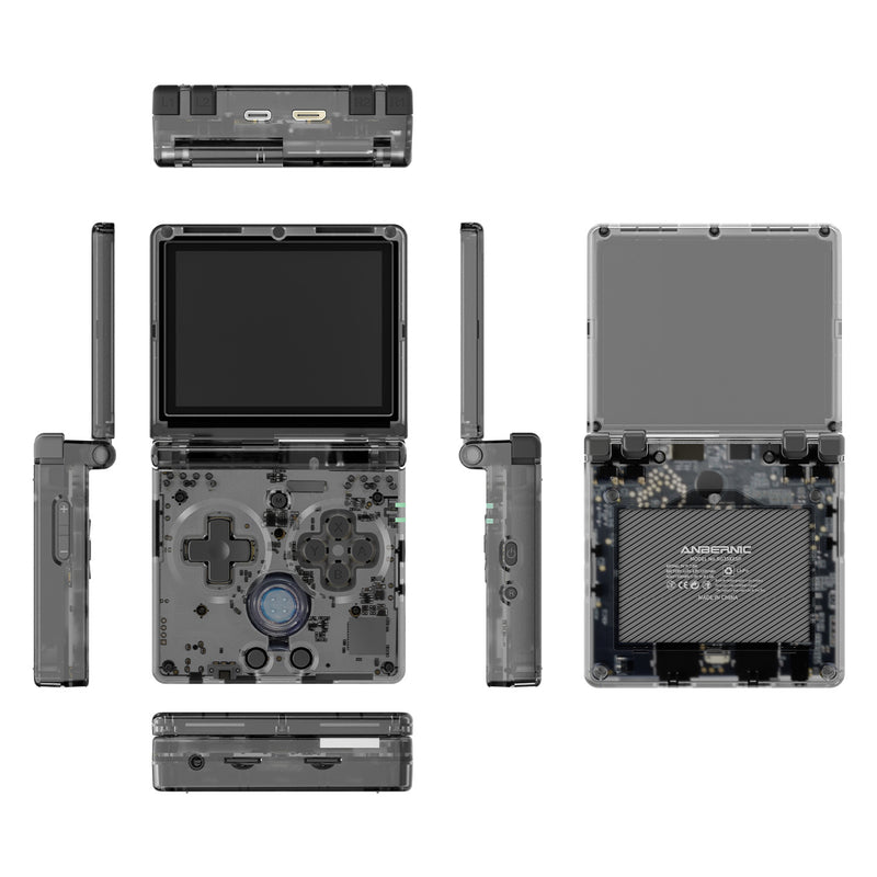 Anbernic RG 35XXSP Foldable Retro Handheld Game Console - Transparent Black