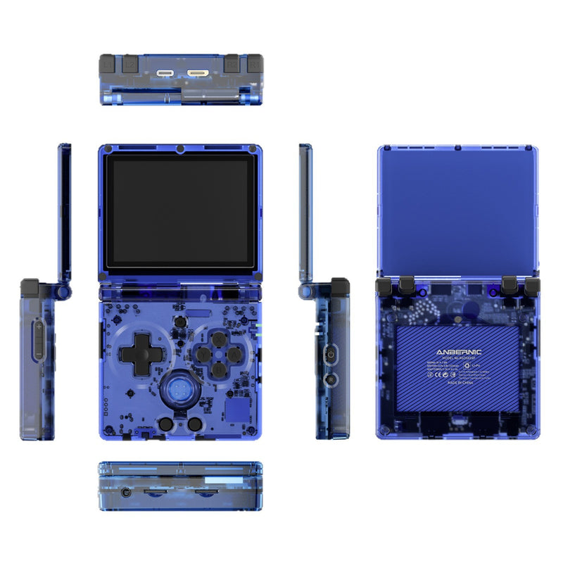 Anbernic RG 35XXSP Foldable Retro Handheld Game Console - Transparent Blue