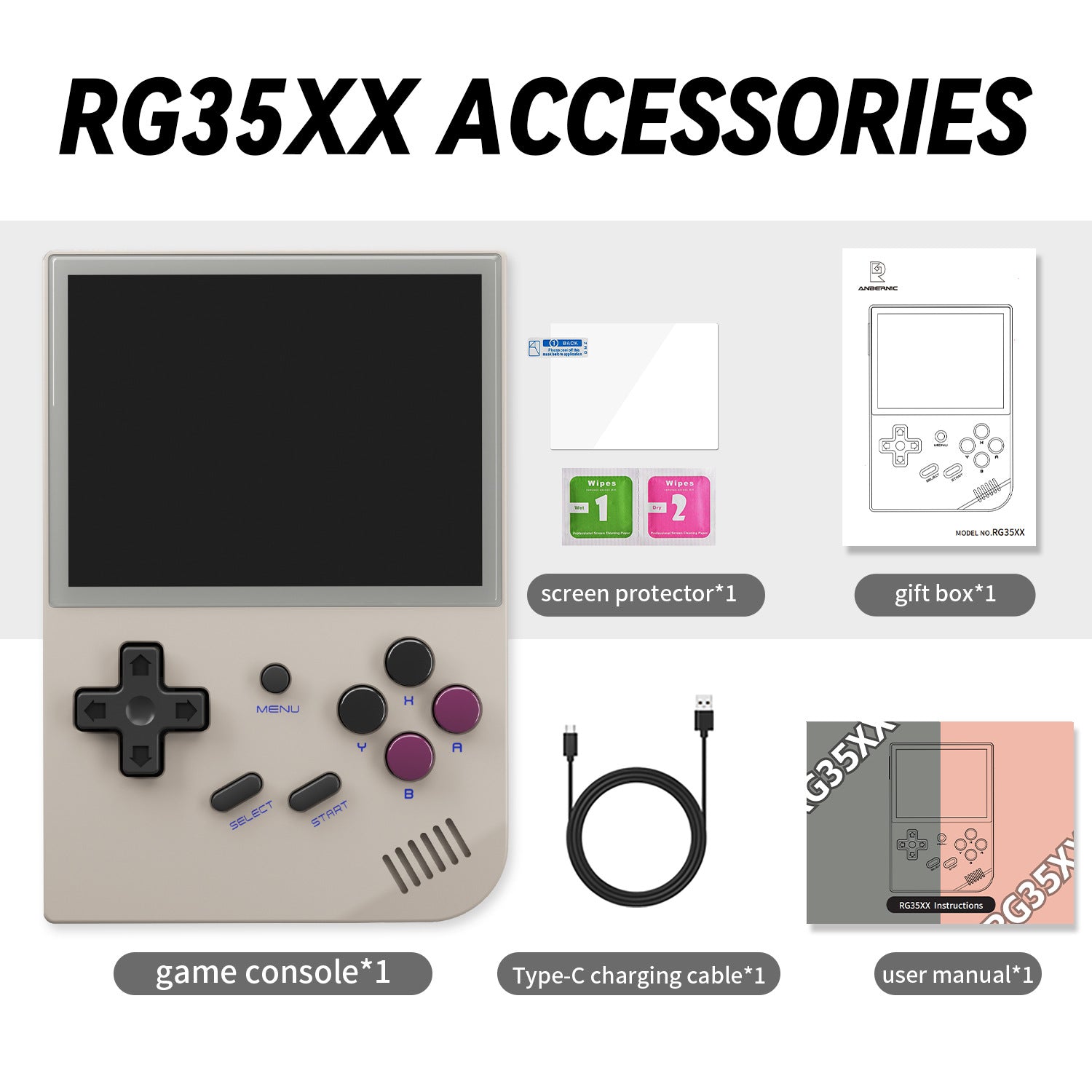 Anbernic RG 35XX Retro Handheld Game Console - Accessories