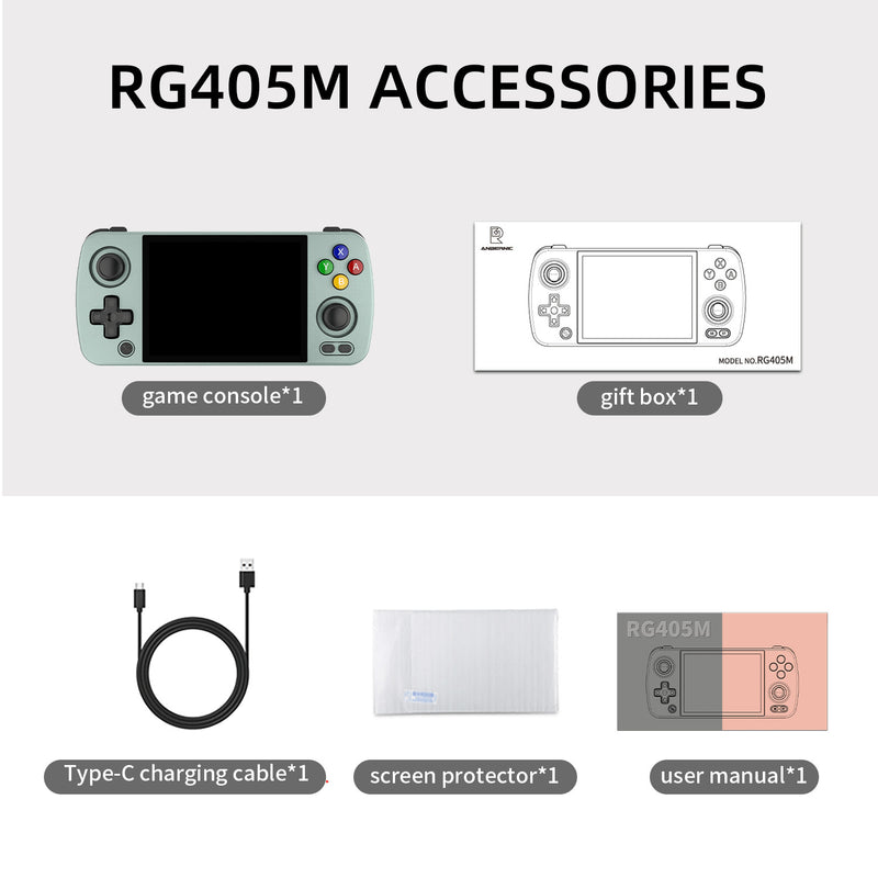 Anbernic RG 405M Android Retro Handheld Game Console - Packing List