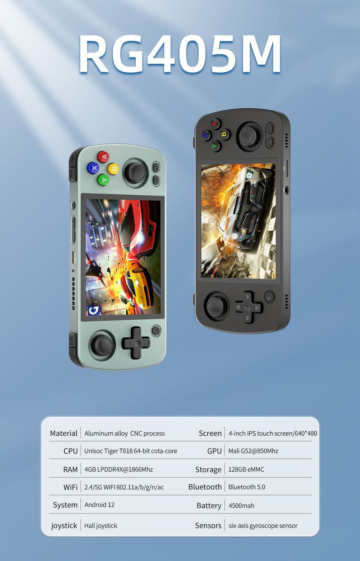 Anbernic RG 405M Android Retro Handheld Game Console - Specs