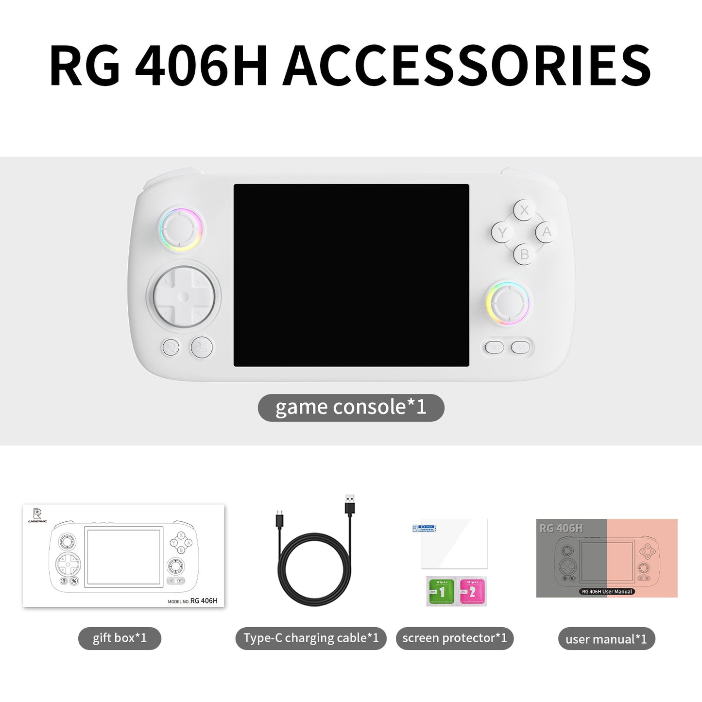 Anbernic RG 406H Retro Handheld Game Console - Accessories