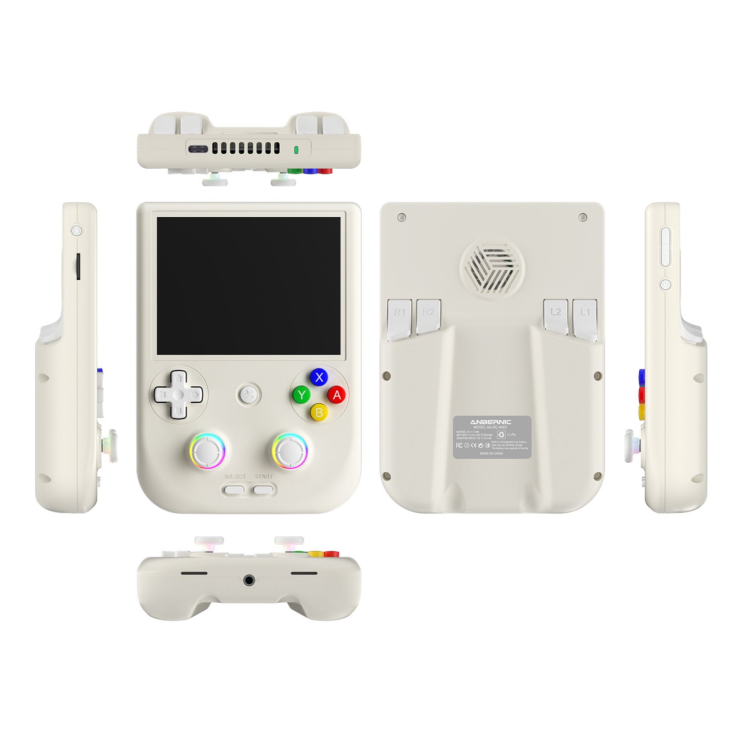 Anbernic RG 406V Retro Handheld Game Console - Beige White