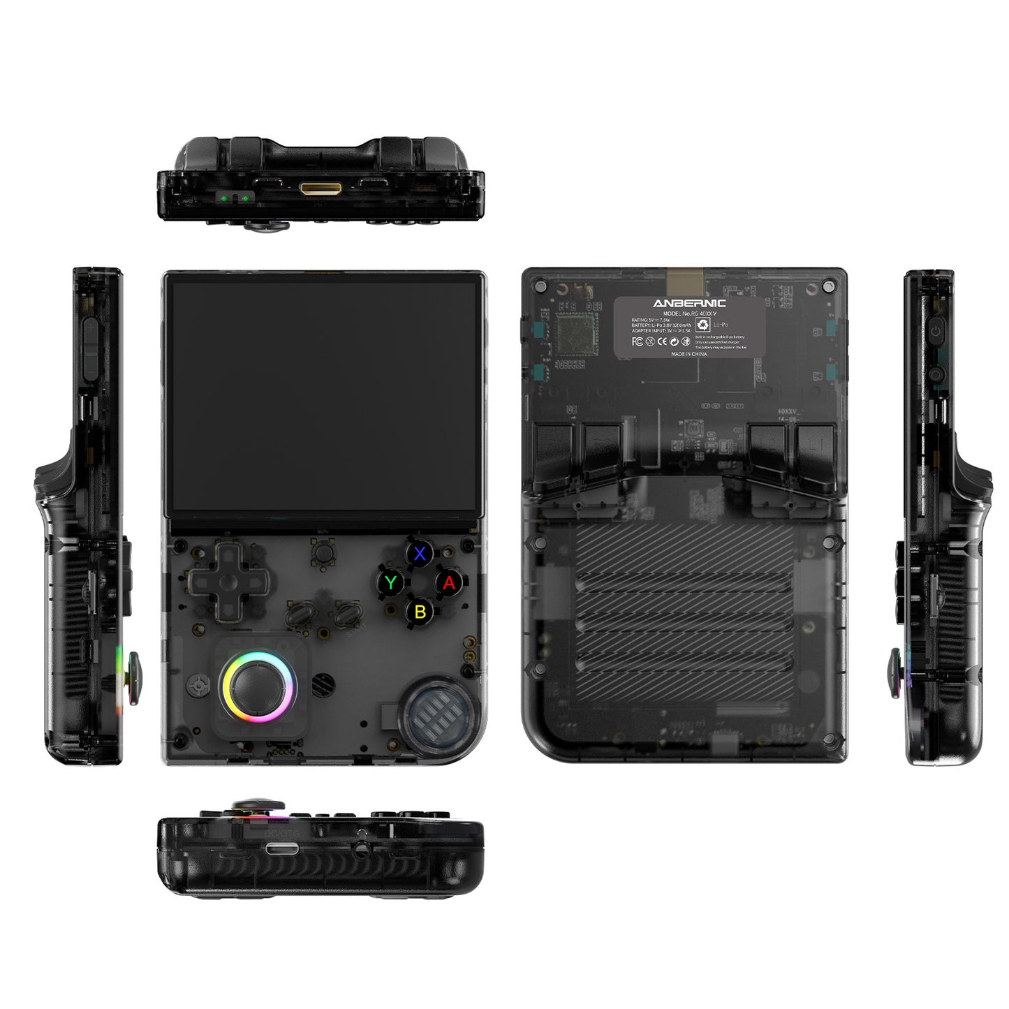Anbernic RG 40XXV Retro Handheld Game Console - Transparent Black