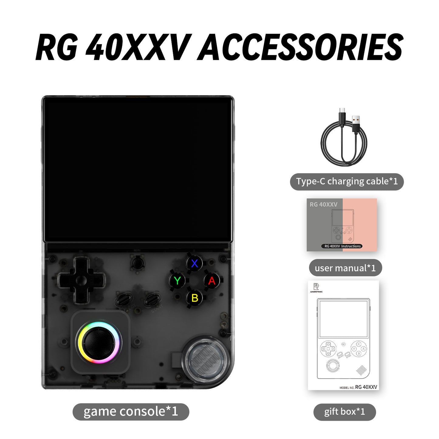Anbernic RG 40XXV Retro Handheld Game Console - Accessories