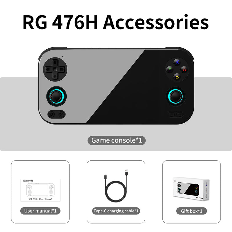 Anbernic RG 476H Android Retro Handheld Game Console - Packing List Black