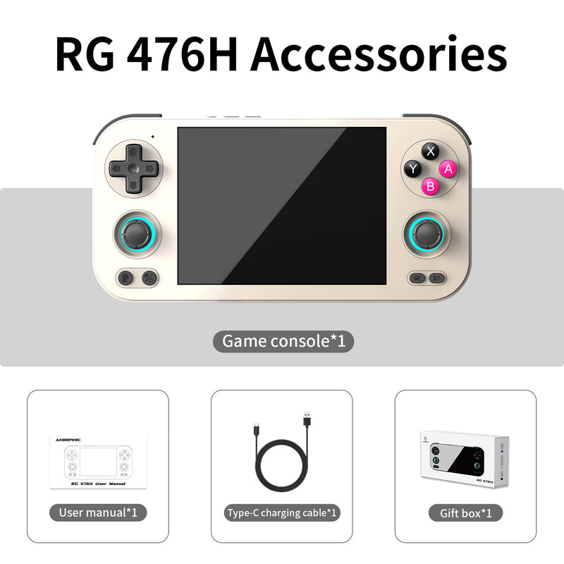 Anbernic RG 476H Android Retro Handheld Game Console - Packing List Retro Gray