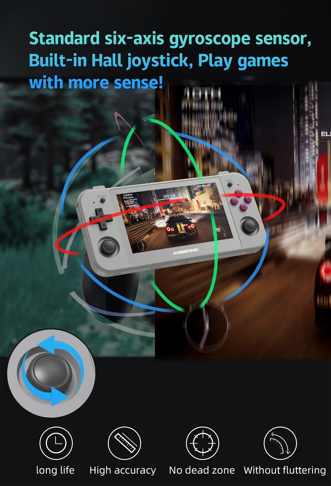 Anbernic RG 505 Android Retro Handheld Gaming Console - Gyroscope Sensor and Joystick