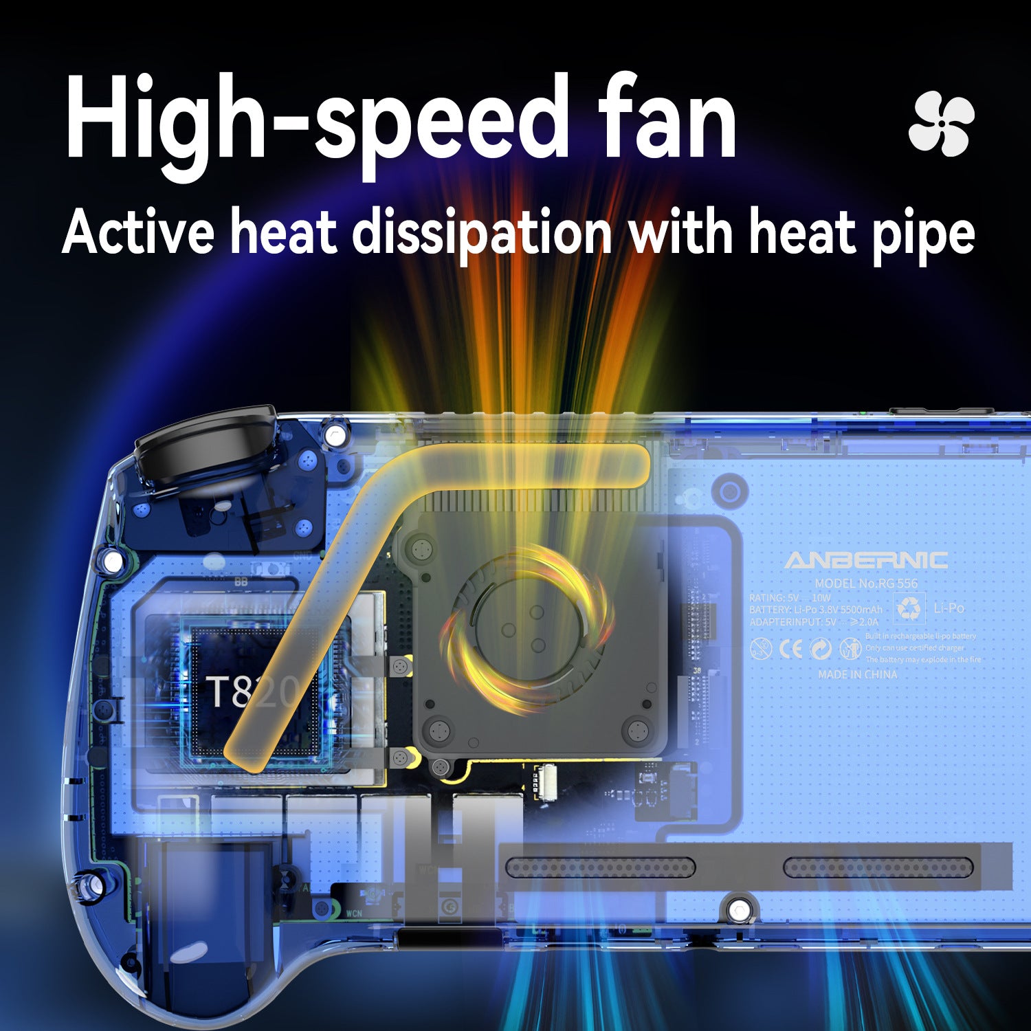 Anbernic RG 556 Android Retro Handheld Game Console - High Speed Fan