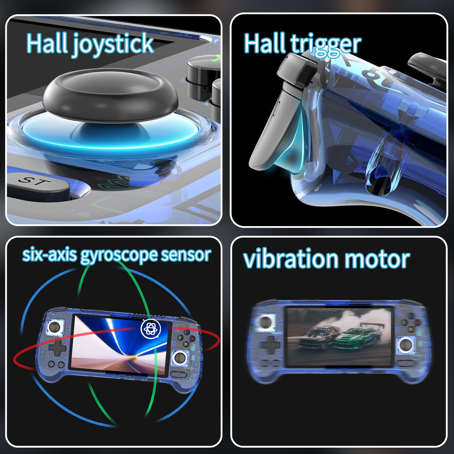 Anbernic RG 556 Android Retro Handheld Game Console - Joysticks and Triggers