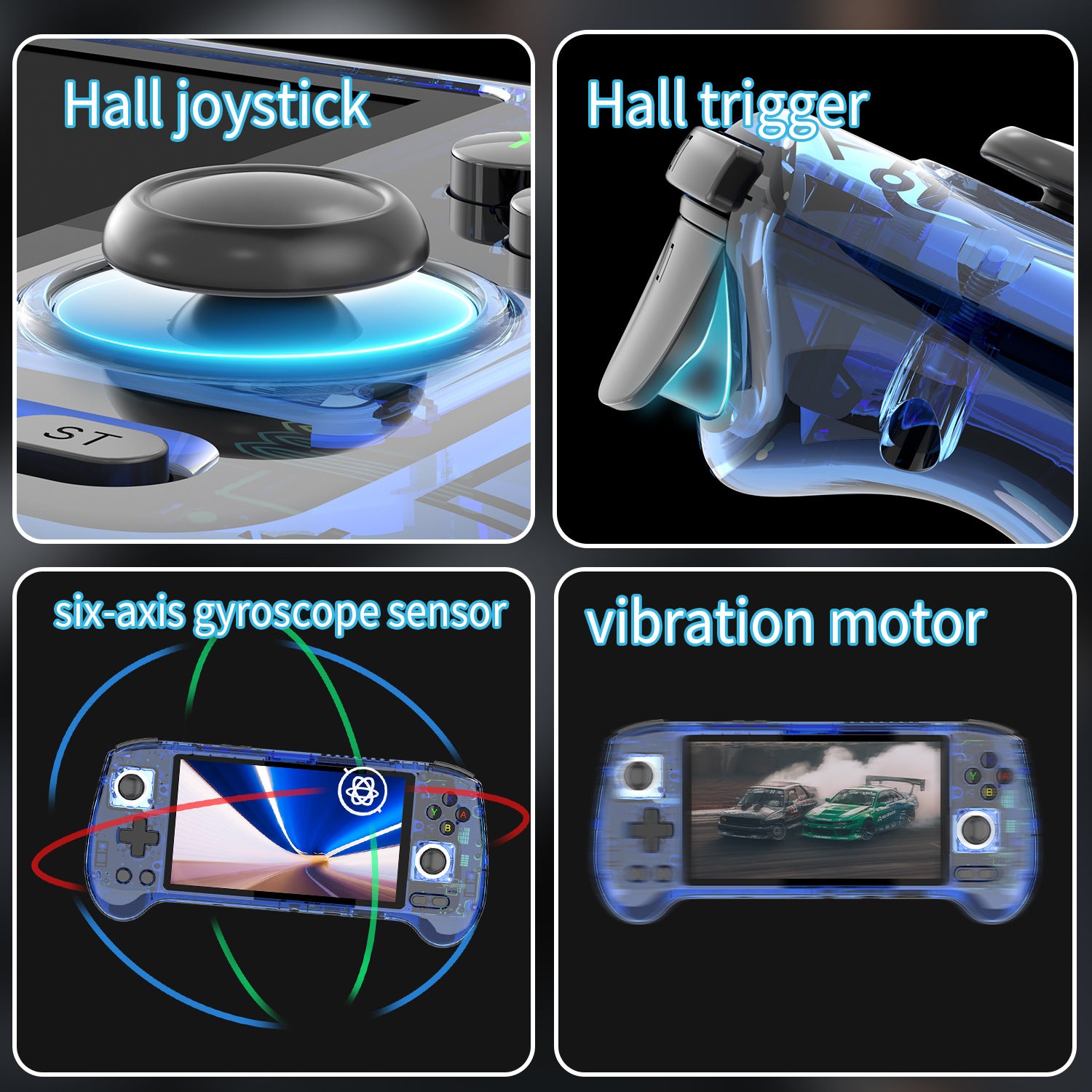 Anbernic RG 556 Android Retro Handheld Game Console - Joysticks and Triggers