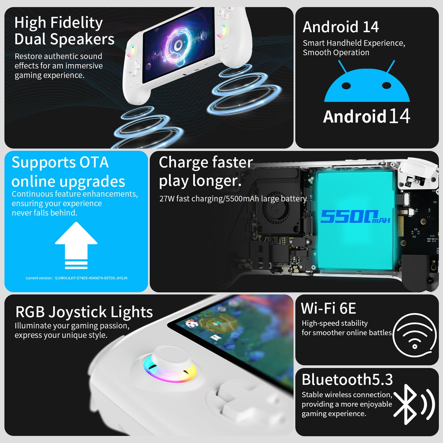 Anbernic RG 557 Android Retro Handheld Game Console - Dual Speaker and Long lasting battery life