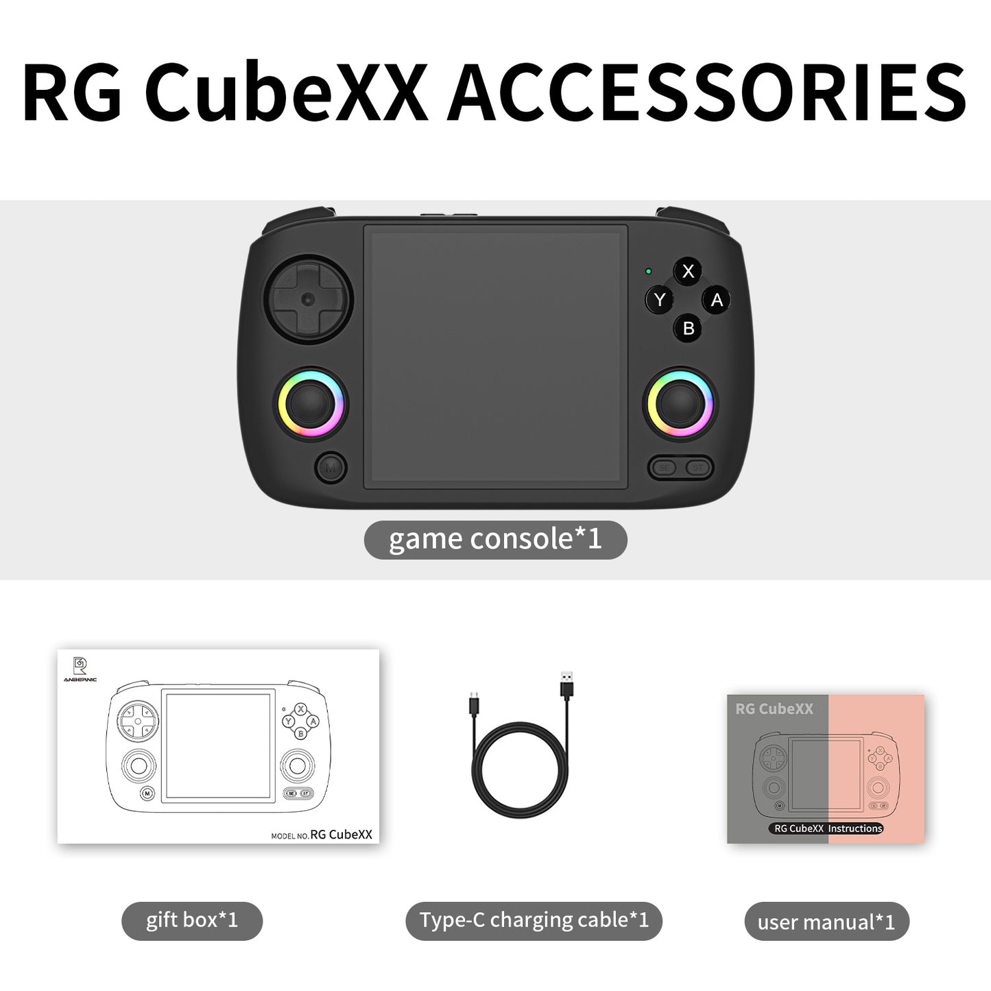 Anbernic RG CubeXX Retro Handheld Game Console - Accessories