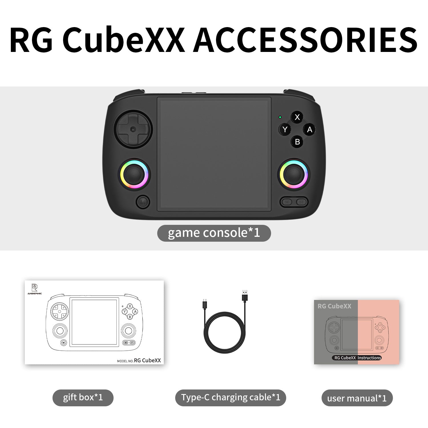 Anbernic RG CubeXX Retro Handheld Game Console - Accessories
