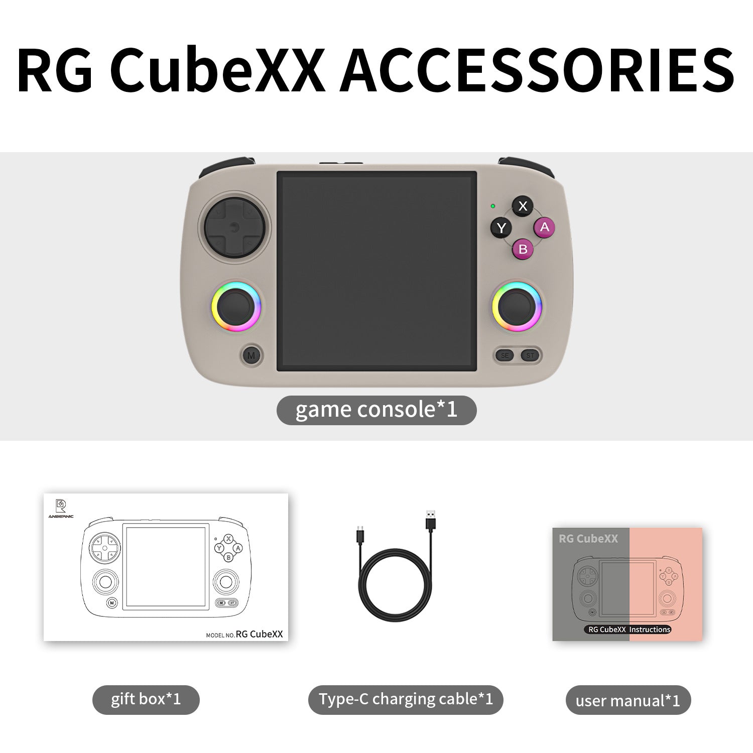 Anbernic RG CubeXX Retro Handheld Game Console - Accessories