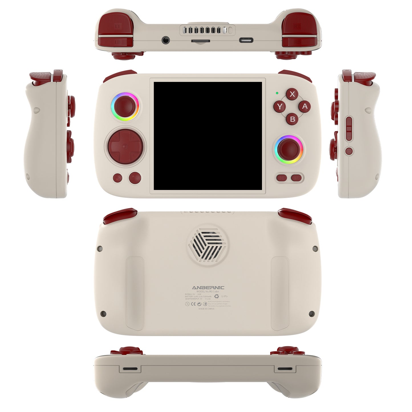 Anbernic RG Cube Retro Handheld Game Console - Beige White