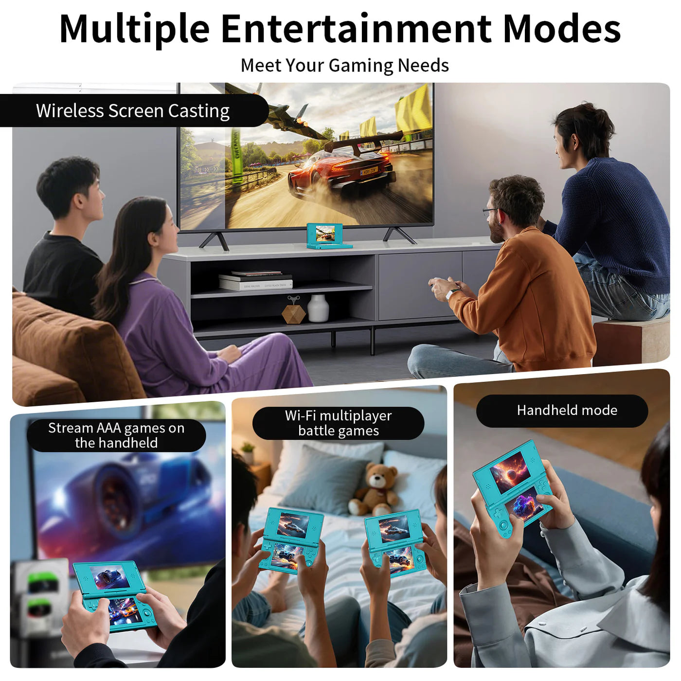 Anbernic RG DS Foldable Retro Handheld Game Console - Multiple Entertainment Modes