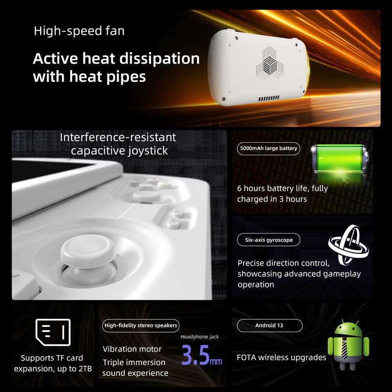 Anbernic RG Slide Retro Handheld Game Console - Cooling System and 6 Hours Battery Life