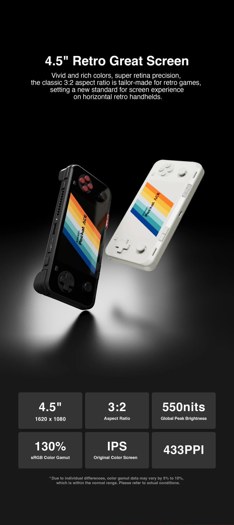 Ayaneo Pocket ACE G3X Gen2 Retro Handheld Game Console - 4.5" Retro Great Screen