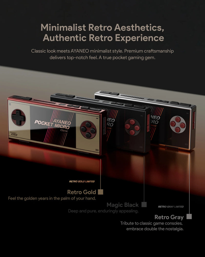Ayaneo Pocket Micro Classic Retro Handheld Game Console - Minimalist Retro Aesthetics