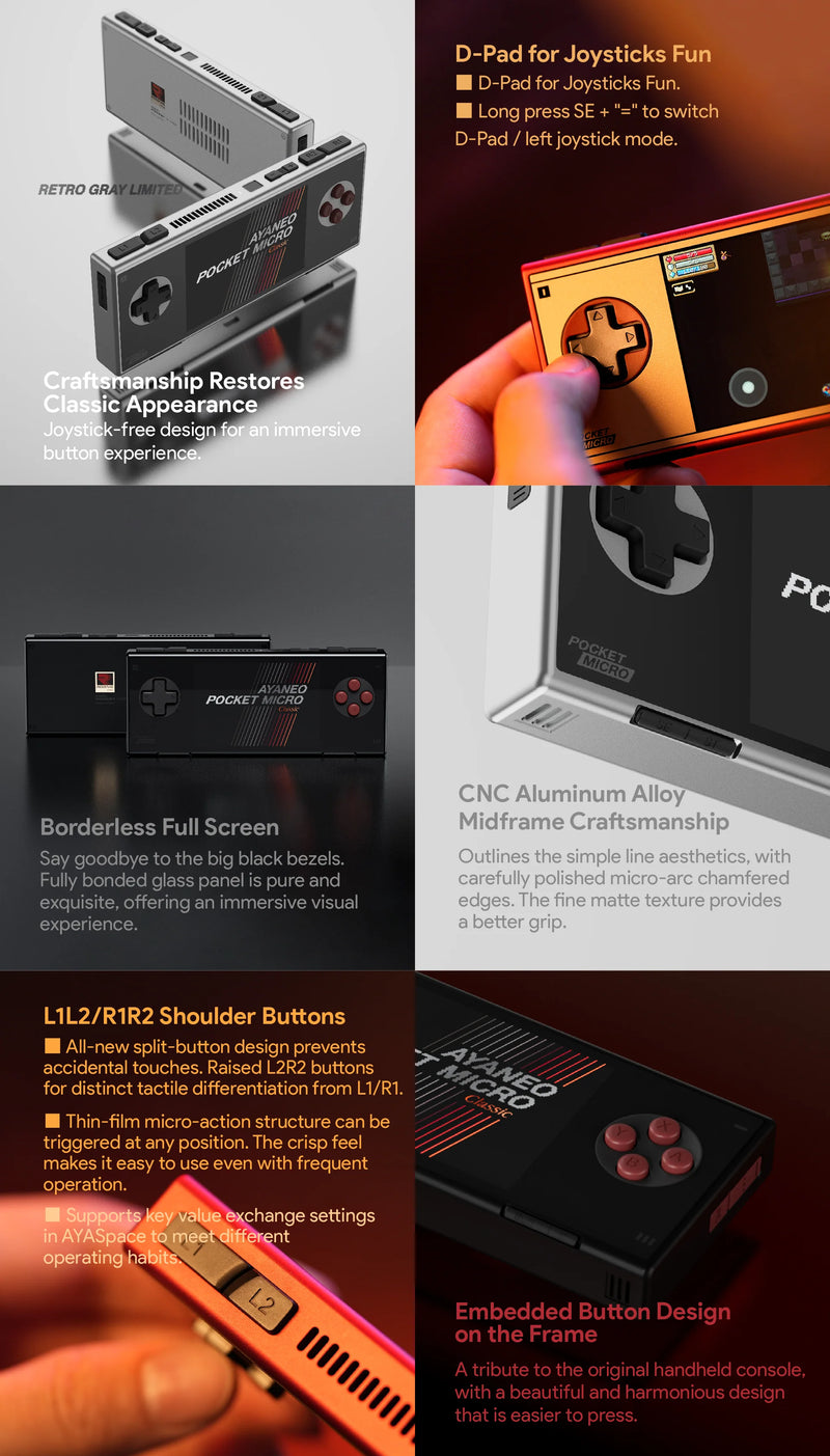 Ayaneo Pocket Micro Classic Retro Handheld Game Console - Gaming Experience