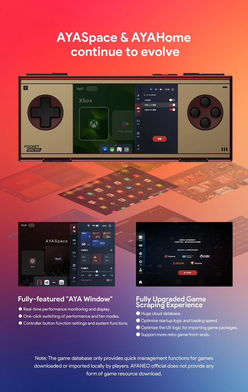 Ayaneo Pocket Micro Classic Retro Handheld Game Console - AYA Space and AYAHome