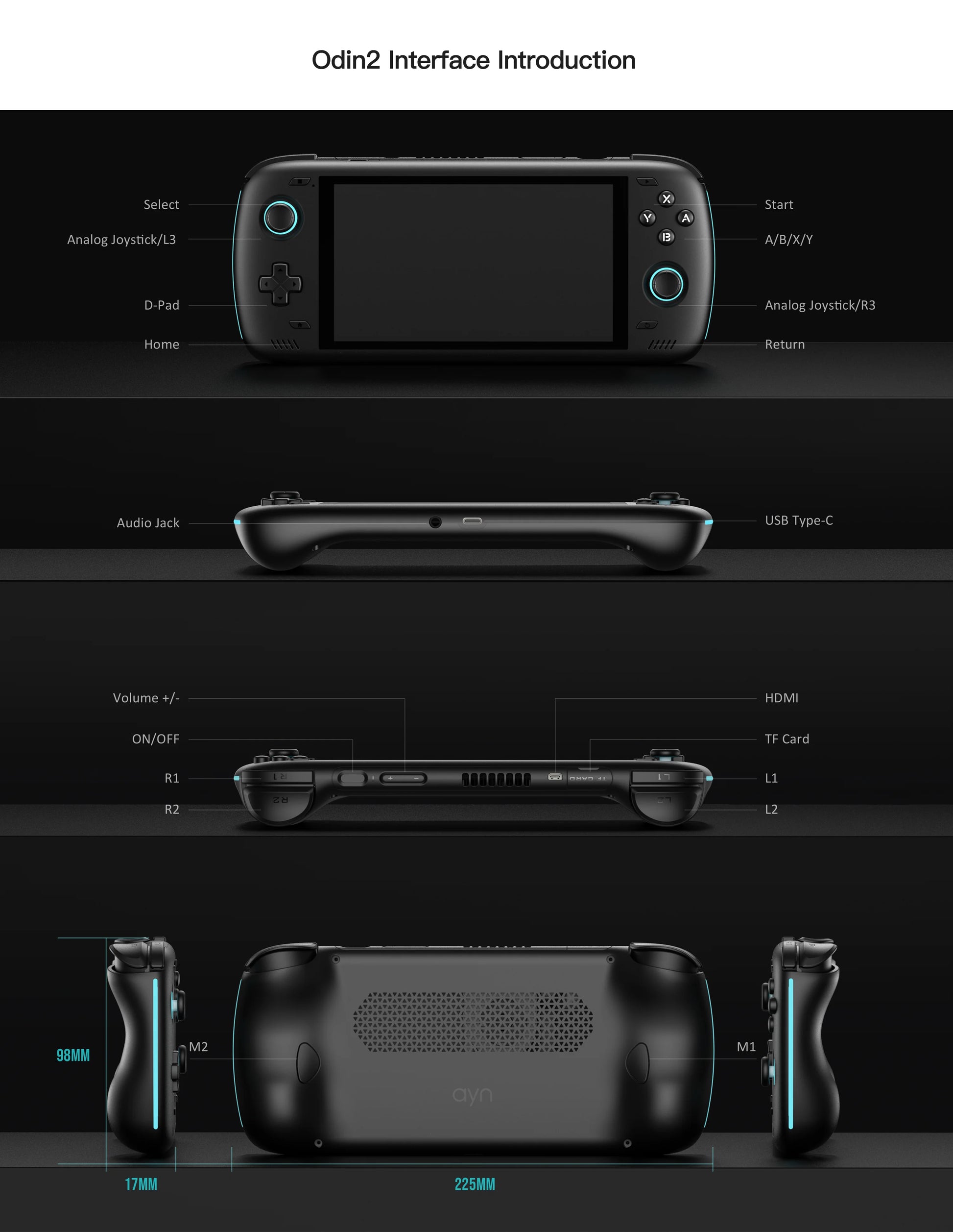 Ayn Odin 2 6” Touchscreen Retro Handheld Game Console - Interface