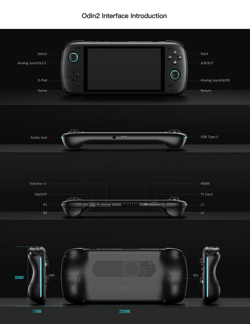 Ayn Odin 2 6” Touchscreen Retro Handheld Game Console - Interface