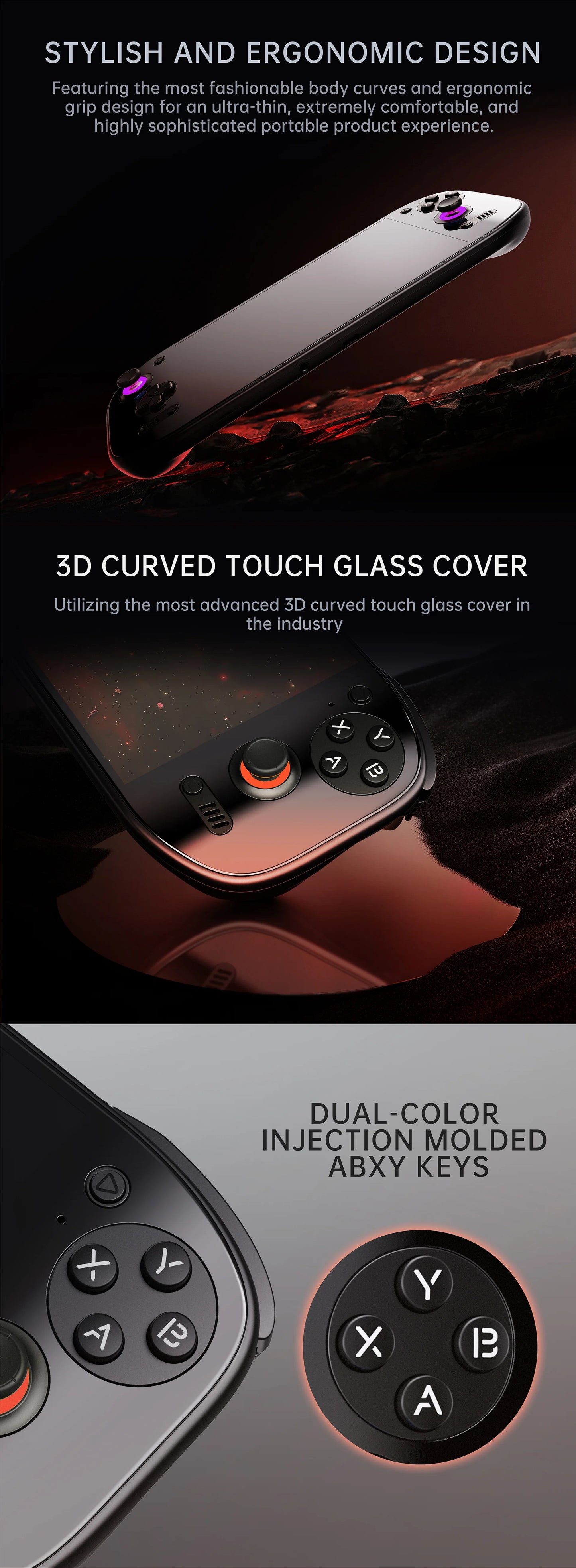 Ayn Odin 2 Portal 7” OLED Screen Retro Handheld Game Console - Ergonomic Design and Buttons