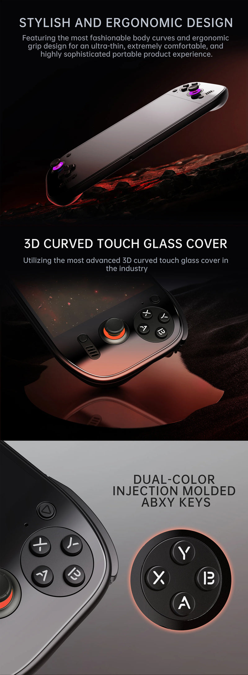 Ayn Odin 2 Portal 7” OLED Screen Retro Handheld Game Console - Ergonomic Design and Buttons