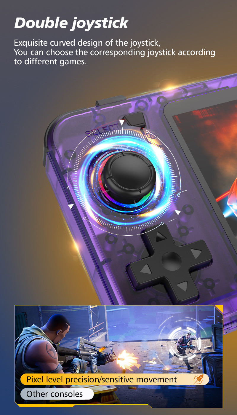 Game Console R36H Horizontal Retro Handheld - Double Joystick