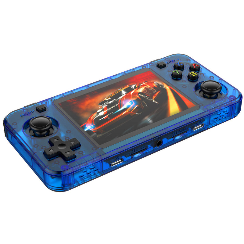 Game Console R36H Horizontal Retro Handheld - Transparent Blue