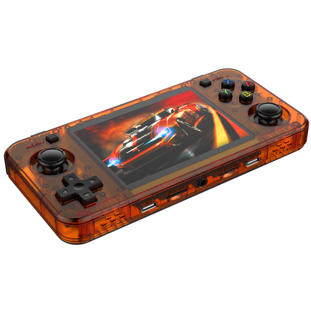 Game Console R36H Horizontal Retro Handheld - Transparent Orange