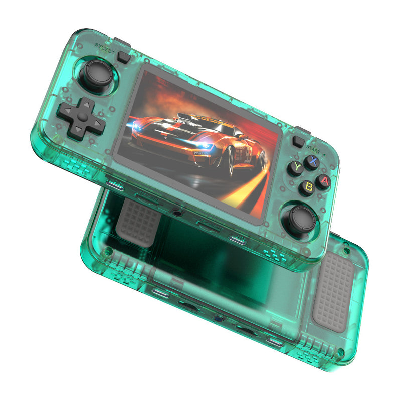 Game Console R36H Horizontal Retro Handheld - Transparent Green