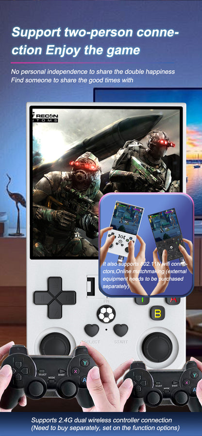 Game Console R36Max Retro Handheld Gaming Console - Support two person connection gaming