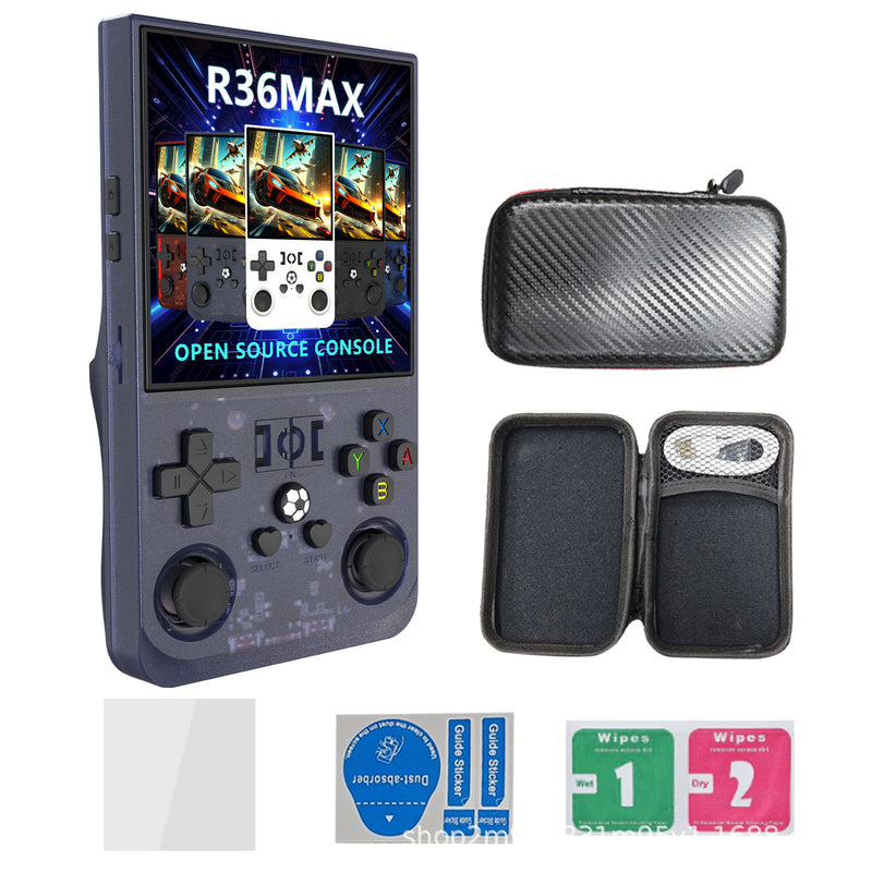 Game Console R36Max Retro Handheld Gaming Console - Transparent Gray