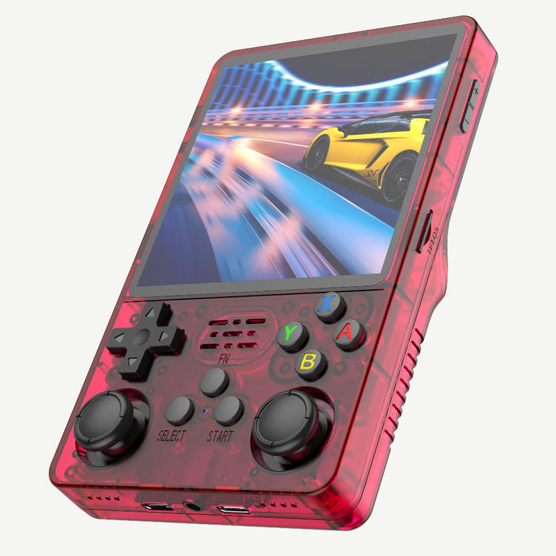Game Console R36Plus Retro Handheld Gaming Console - Transparent Red
