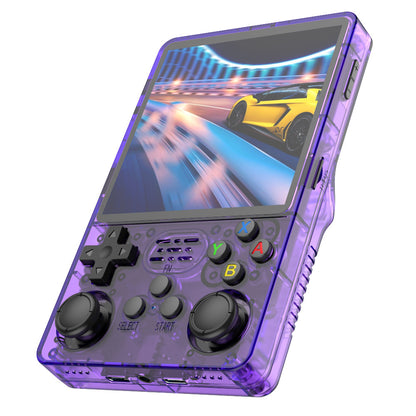 Game Console R36Plus Retro Handheld Gaming Console - Transparent Purple